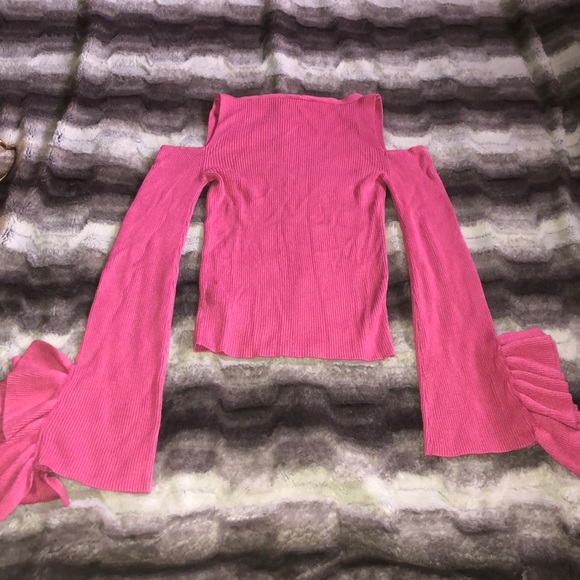 Express Ruffle Sleeve Cutout Sweater XS - Picture 5 of 5